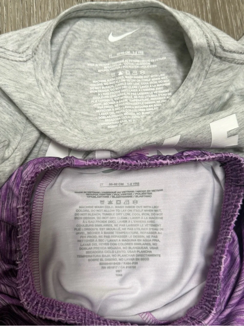 NIKE 2PC SHORT SLEEVE SHIRT AND SHORTS OUTFIT SET FLOWER PURPLE GREY 2T NWT - Picture 5 of 6